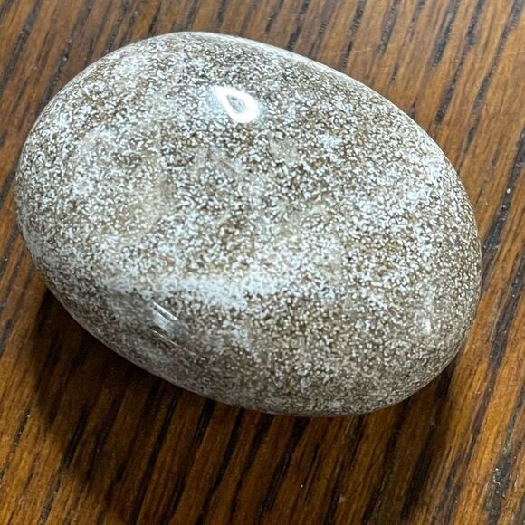 Ocean Jasper palm stone crystal natural white green speckled orbs dots yellow - Picture 1 of 10